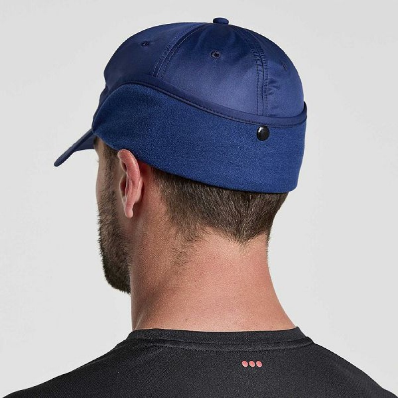 Men's Saucony Tech Ear Flap Hats Navy | HRCOVPX-17