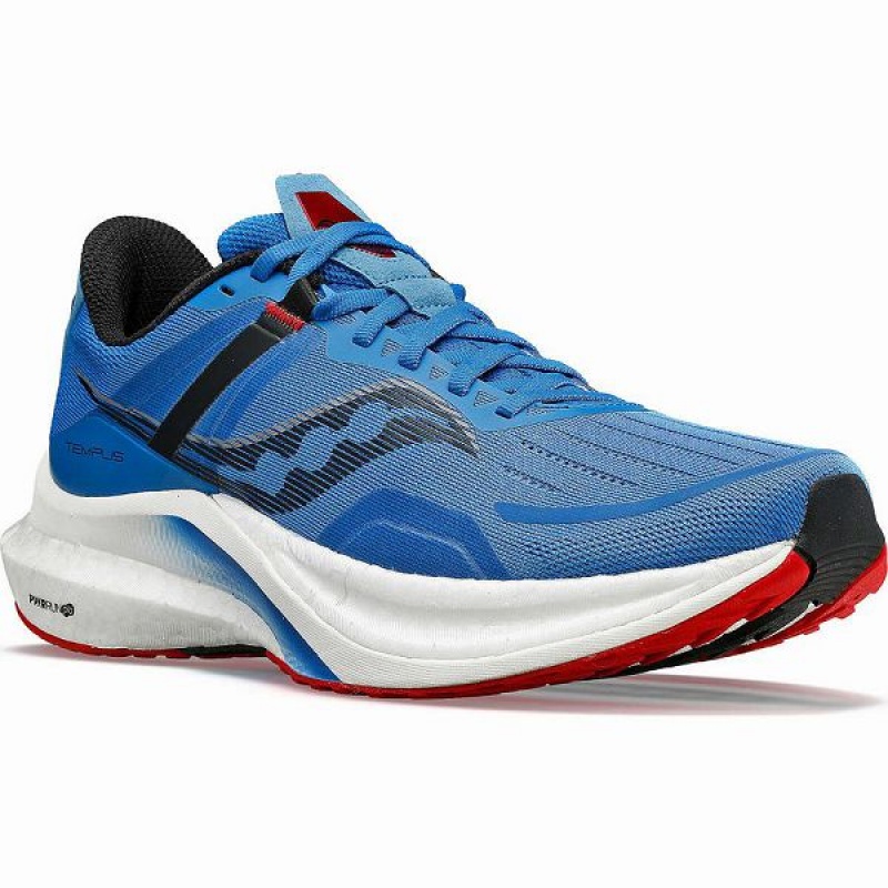 Men's Saucony Tempus Running Shoes Blue / Red | CFQHPDY-52