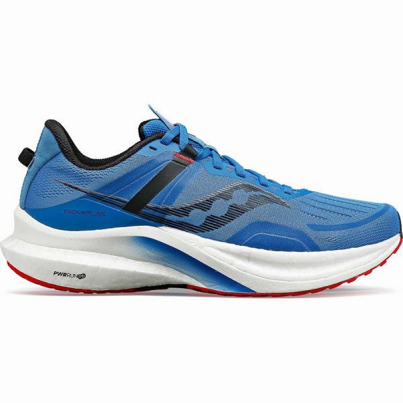 Men\'s Saucony Tempus Running Shoes Blue / Red | CFQHPDY-52