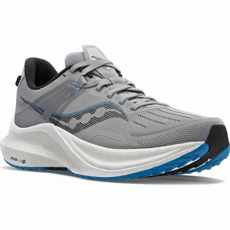 Men's Saucony Tempus Running Shoes Grey / Blue | NXSWMLJ-96