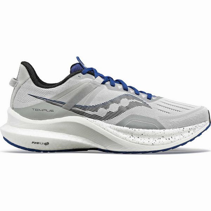 Men\'s Saucony Tempus Running Shoes Grey / Indigo | NMKZFIH-93