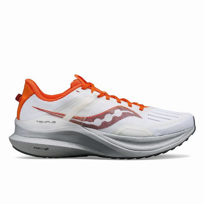 Men\'s Saucony Tempus Running Shoes White | PLZHURY-39