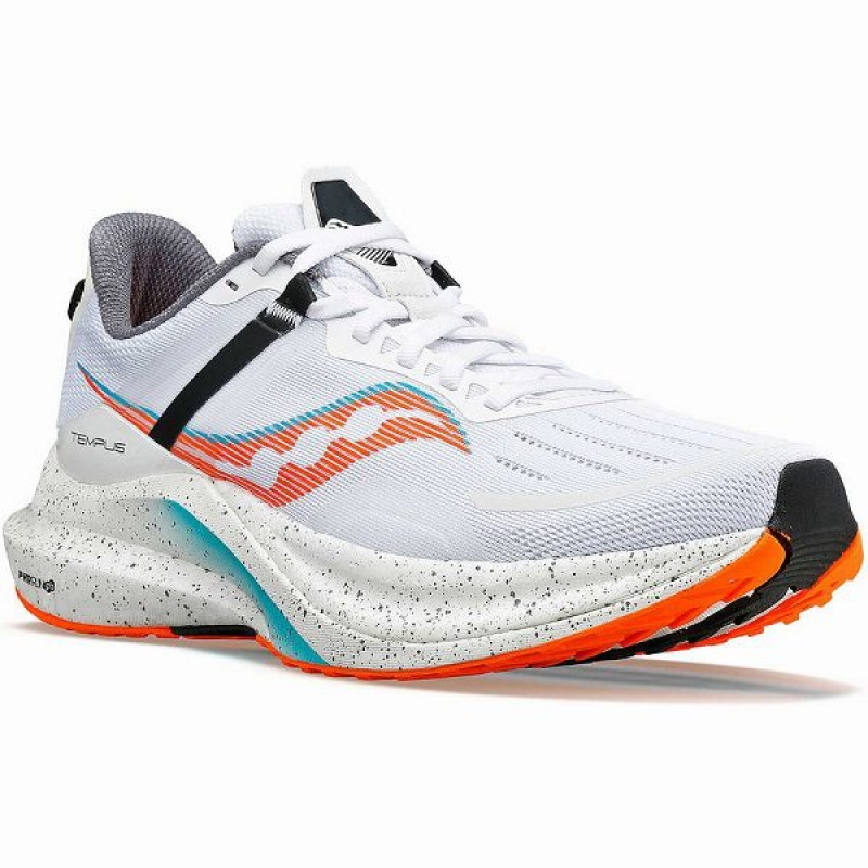 Men's Saucony Tempus Running Shoes White | CTGZHWS-80