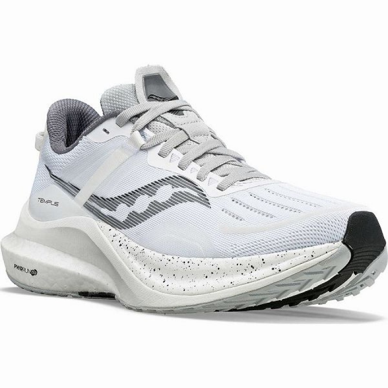 Men's Saucony Tempus Running Shoes White / Black | IKNLQBR-32