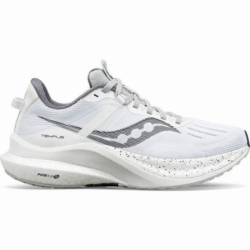 Men\'s Saucony Tempus Running Shoes White / Black | IKNLQBR-32