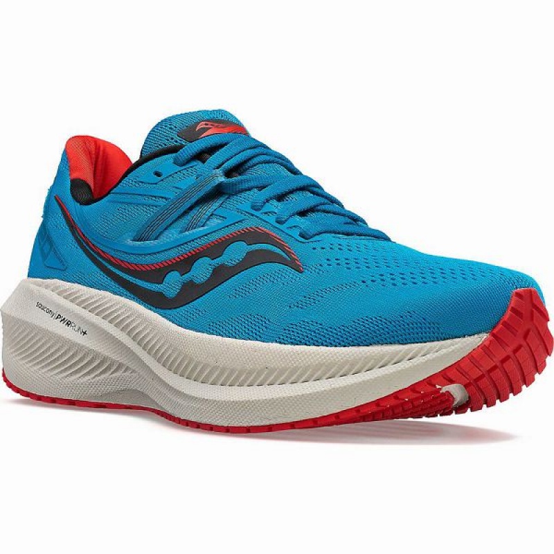 Men's Saucony Triumph 20 Running Shoes Blue | AHRBQUZ-45