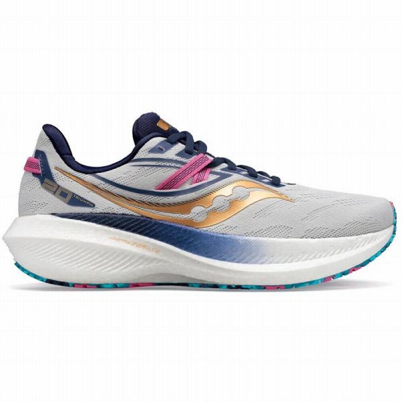 Men\'s Saucony Triumph 20 Running Shoes Grey / Gold | IVWMFDA-86