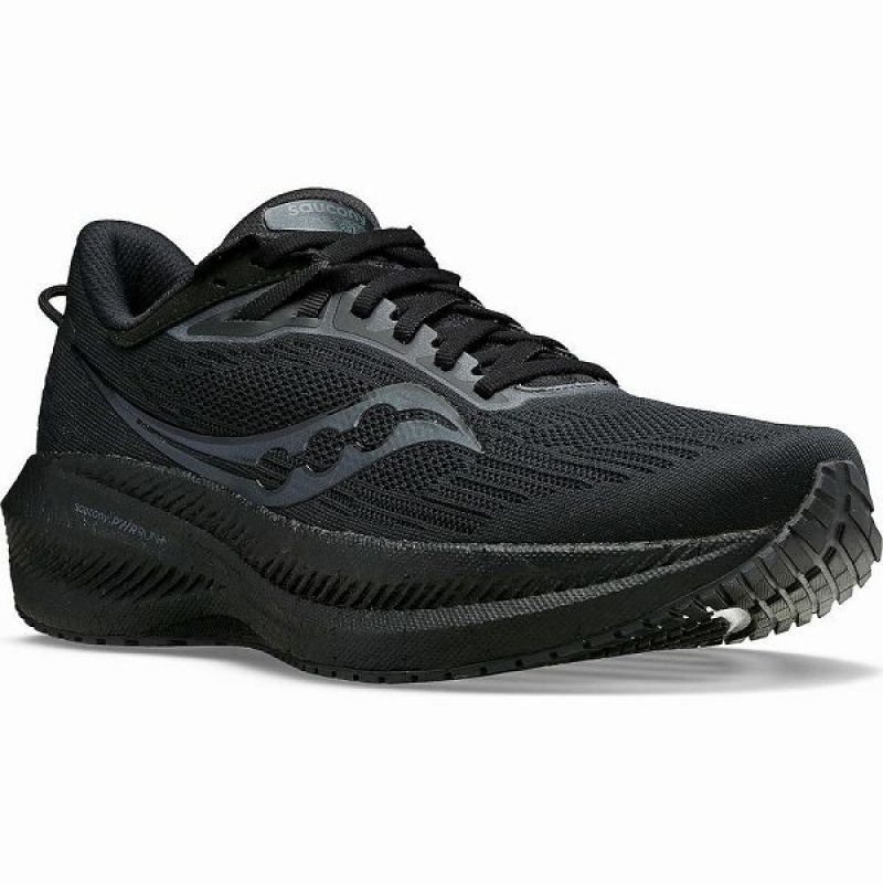 Men's Saucony Triumph 21 Running Shoes Black | SVXEKHF-59