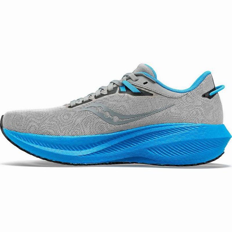 Men's Saucony Triumph 21 Running Shoes Bule Silver | UXEAWHY-52