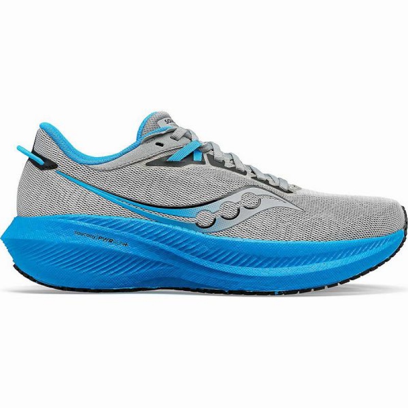 Men\'s Saucony Triumph 21 Running Shoes Bule Silver | UXEAWHY-52