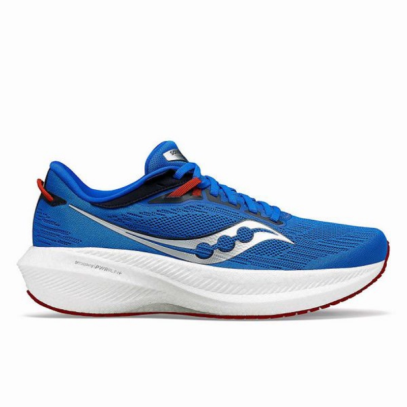 Men\'s Saucony Triumph 21 Running Shoes Deep Blue / Silver | OWDCXFZ-29