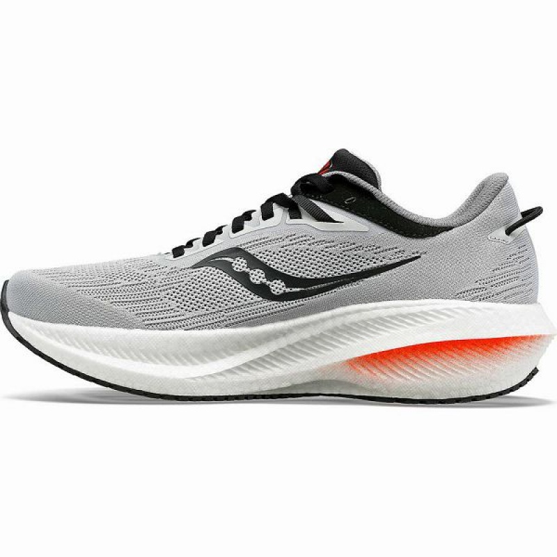 Men's Saucony Triumph 21 Running Shoes Grey / Black | TZLKGPA-46