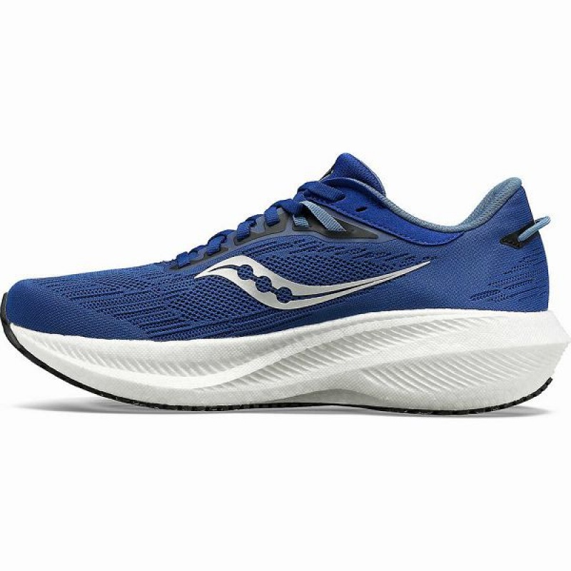 Men's Saucony Triumph 21 Running Shoes Indigo / Black | MYSFRIU-45