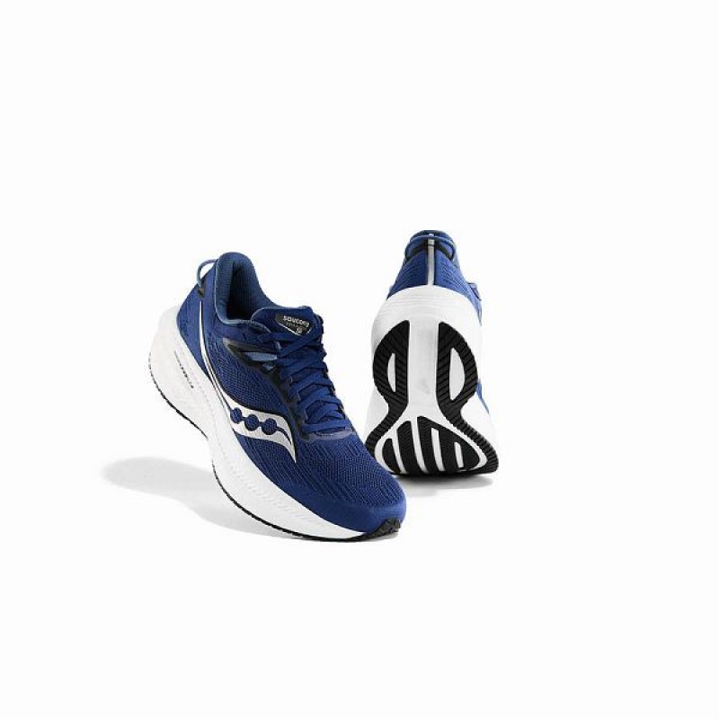 Men's Saucony Triumph 21 Running Shoes Indigo / Black | MYSFRIU-45