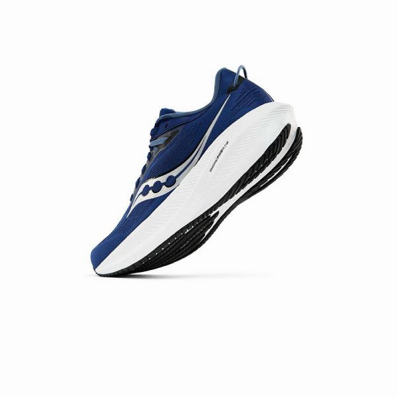 Men's Saucony Triumph 21 Running Shoes Indigo / Black | MYSFRIU-45