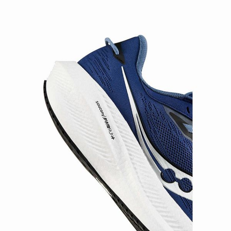 Men's Saucony Triumph 21 Running Shoes Indigo / Black | MYSFRIU-45