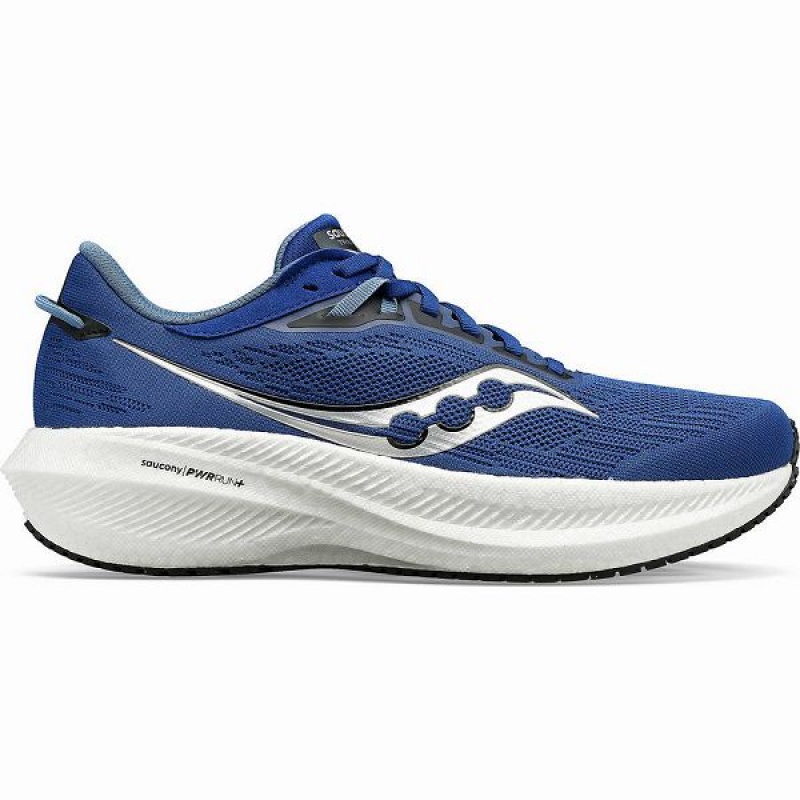 Men\'s Saucony Triumph 21 Running Shoes Indigo / Black | MYSFRIU-45