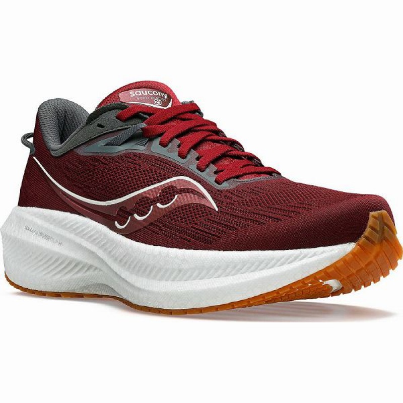 Men's Saucony Triumph 21 Running Shoes Red | QFOXVKY-43