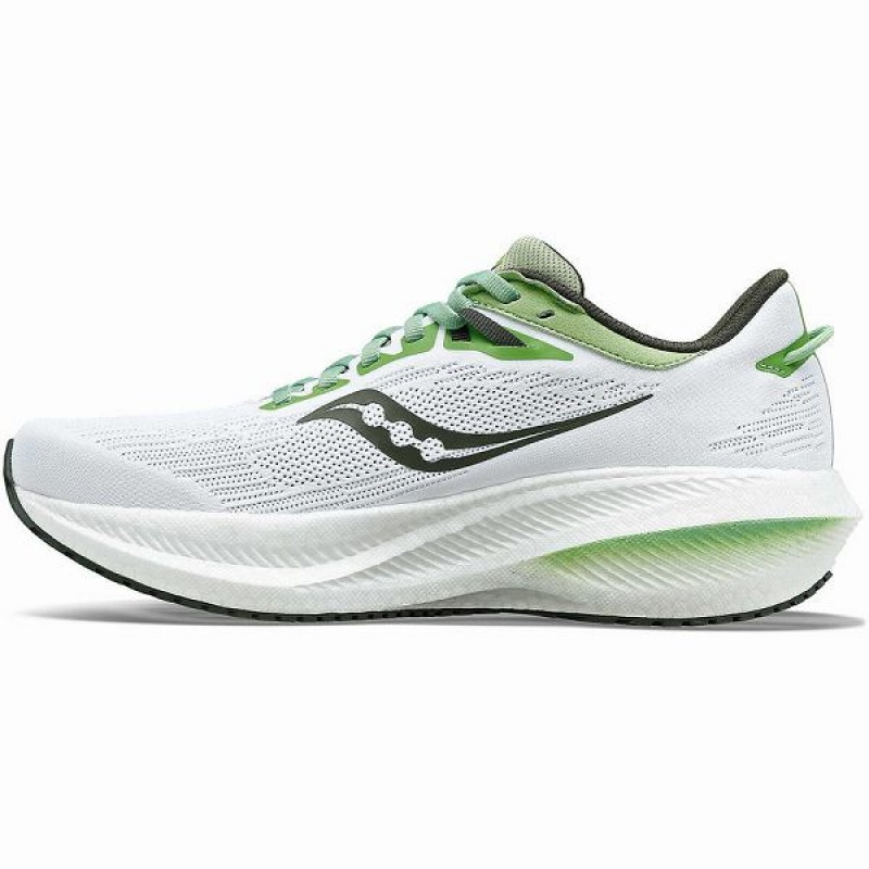 Men's Saucony Triumph 21 Running Shoes White | XTWCQKS-50