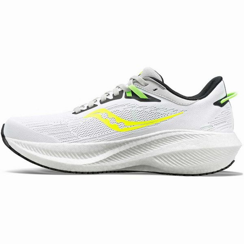 Men's Saucony Triumph 21 Running Shoes White / Green | AVZPYJL-26