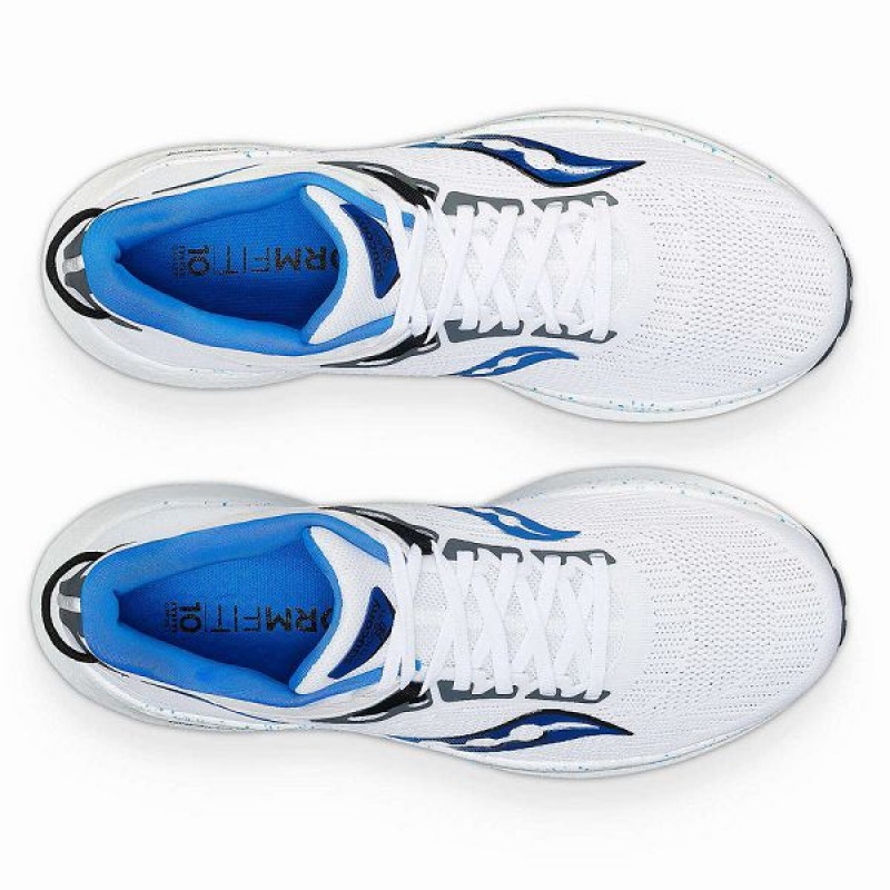 Men's Saucony Triumph 21 Running Shoes White / Deep Blue | UAWYRZL-64