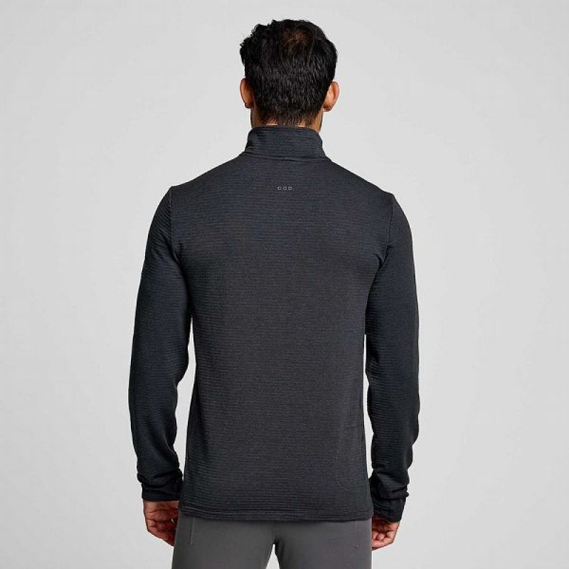 Men's Saucony Triumph 3D 1/2 Zip Tops Black | QSIGDEC-45