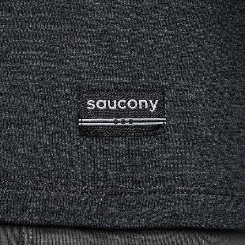 Men's Saucony Triumph 3D 1/2 Zip Tops Black | QSIGDEC-45