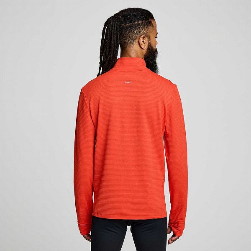 Men's Saucony Triumph 3D 1/2 Zip Tops Red | KJUGNCI-25