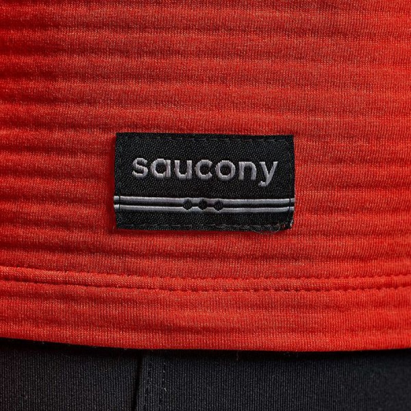 Men's Saucony Triumph 3D 1/2 Zip Tops Red | KJUGNCI-25