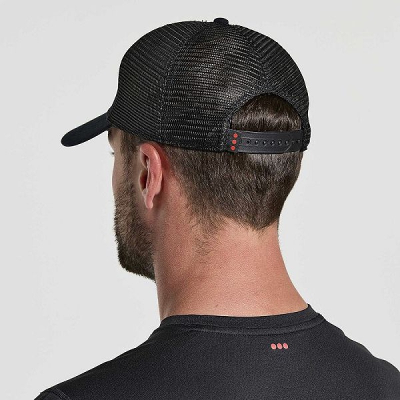 Men's Saucony Trucker Hats Black | JQDXOMN-73