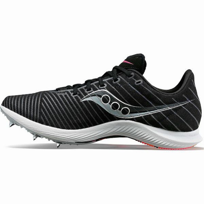 Men's Saucony Velocity MP Spikes Shoes Black | PQELTRU-18