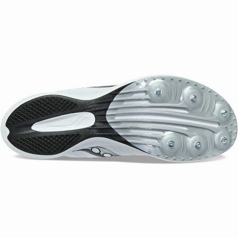 Men's Saucony Velocity MP Spikes Shoes White / Silver | OIQATJU-54