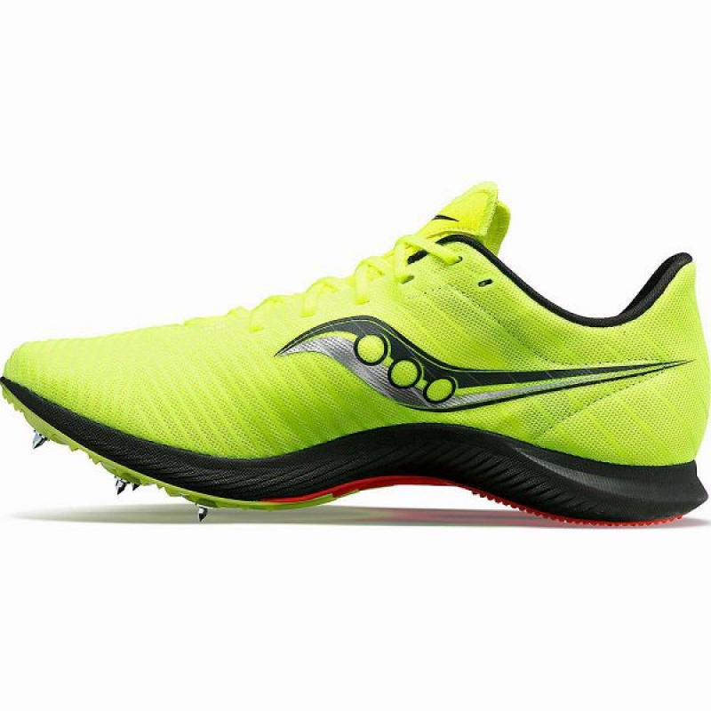 Men's Saucony Velocity MP Spikes Shoes Yellow / Black | HENQDKY-05