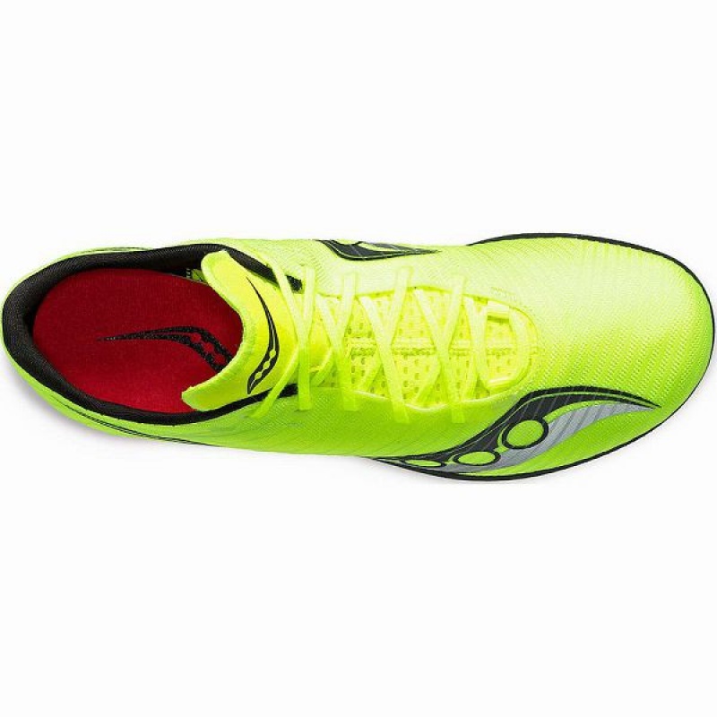 Men's Saucony Velocity MP Spikes Shoes Yellow / Black | HENQDKY-05