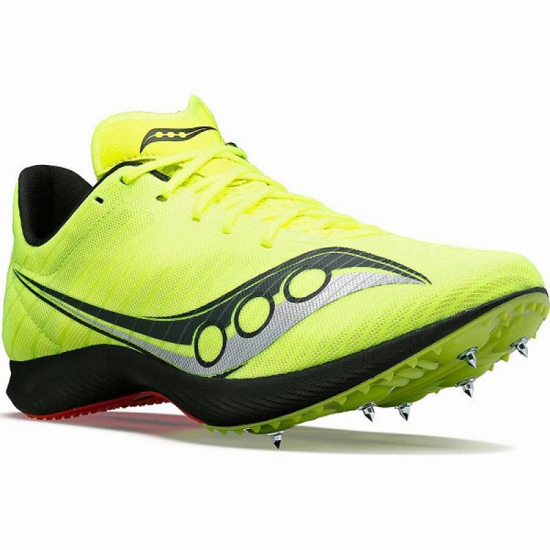 Men's Saucony Velocity MP Spikes Shoes Yellow / Black | HENQDKY-05