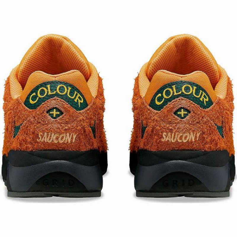 Men's Saucony x Colour Plus Grid Shadow 2 Sneakers Brown Green | ZXVFNHW-69