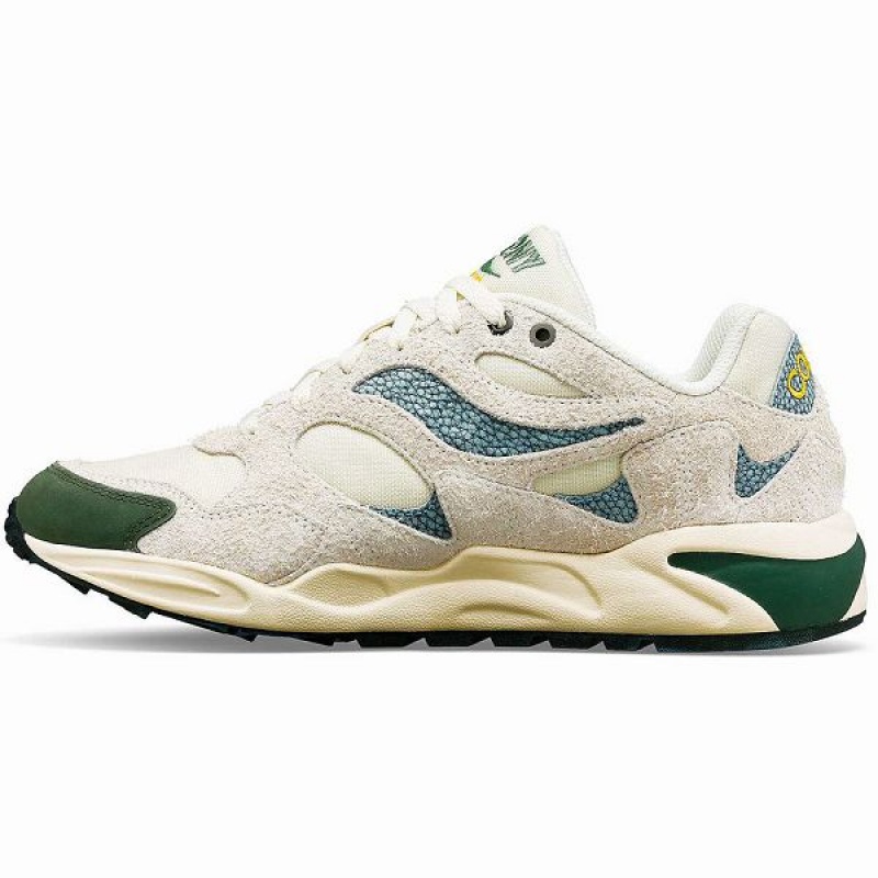 Men's Saucony x Colour Plus Grid Shadow 2 Sneakers Beige / Green | SABEHIR-08