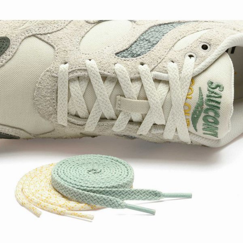 Men's Saucony x Colour Plus Grid Shadow 2 Sneakers Beige / Green | SABEHIR-08