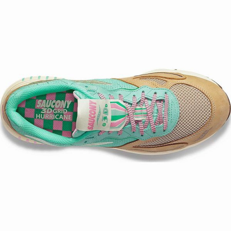 Women's Saucony 3D Grid Hurricane Earth Citizen Sneakers Turquoise / Grey | ARBLVMP-86