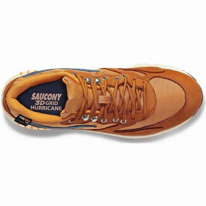 Women's Saucony 3D Grid Hurricane Endless Knot Sneakers Brown / Red | VSWTJAC-15