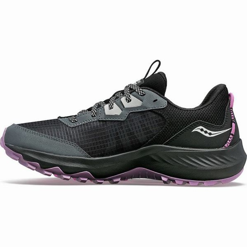 Women's Saucony Aura TR GTX Trail Running Shoes Grey / Black | CIJXNUF-10