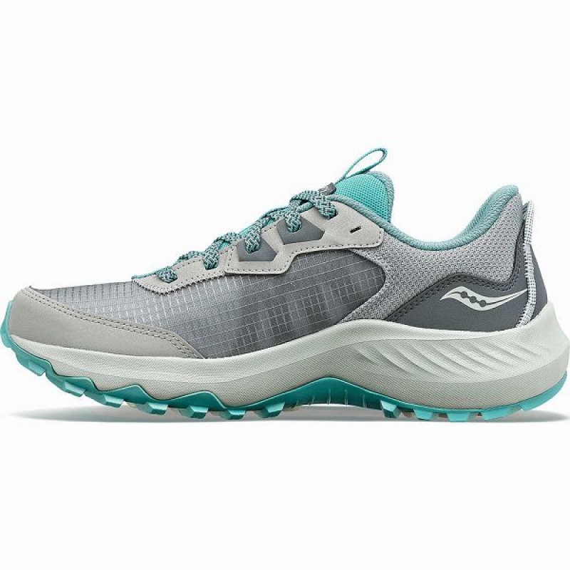 Women's Saucony Aura TR Running Shoes Grey / Turquoise | PYUEWFV-69