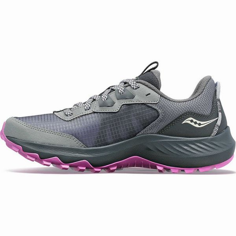 Women's Saucony Aura TR Running Shoes Grey / Purple | SLRGBUV-06