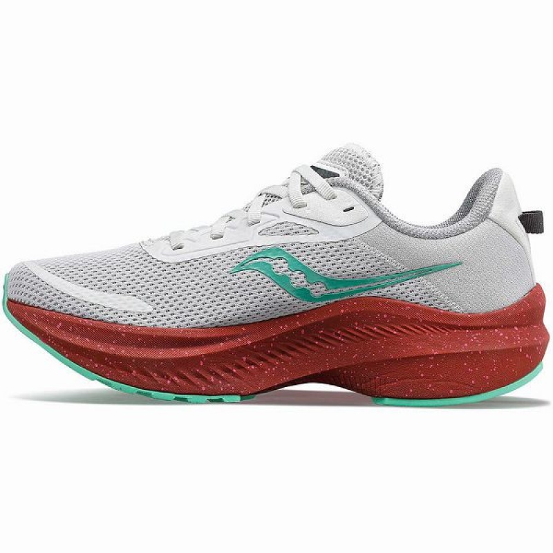 Women's Saucony Axon 3 Running Shoes White / Red | GBZSNFH-27