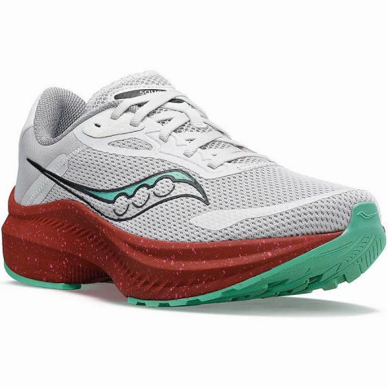 Women's Saucony Axon 3 Running Shoes White / Red | GBZSNFH-27