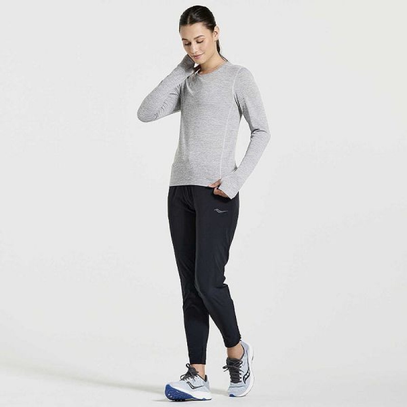 Women's Saucony Boston Woven Pants Black | HENJSQR-01