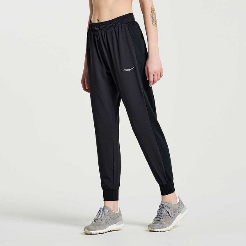 Women's Saucony Boston Woven Pants Black | LYEPSTV-81