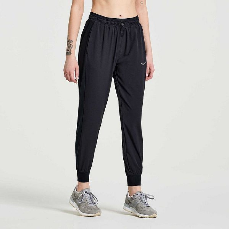 Women's Saucony Boston Woven Pants Black | LYEPSTV-81