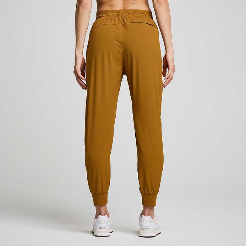 Women's Saucony Boston Woven Pants Brown | BJUFALT-58