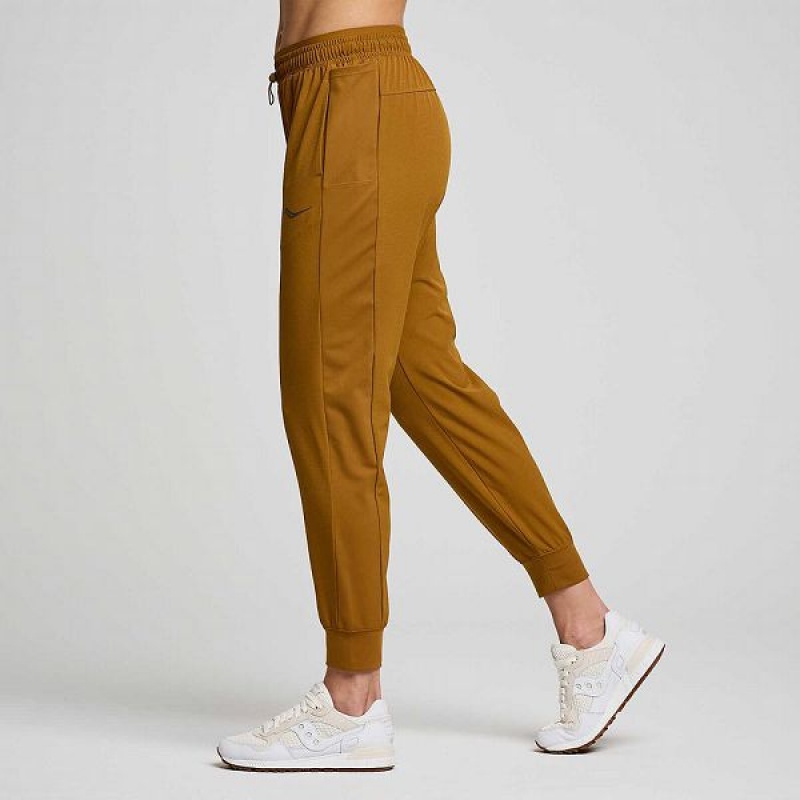 Women's Saucony Boston Woven Pants Brown | BJUFALT-58